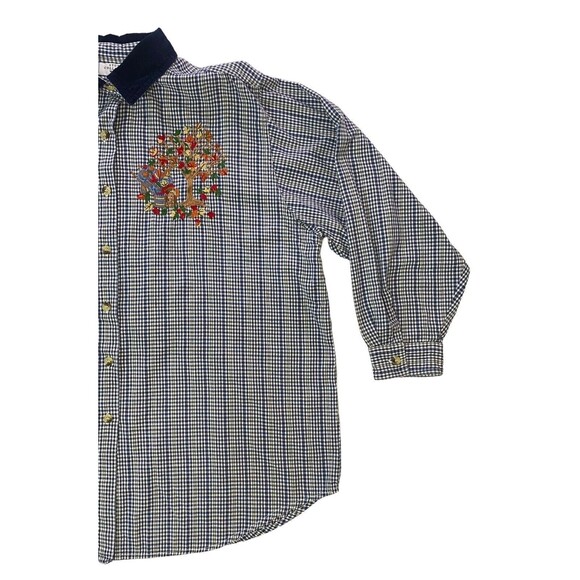 Studio Collection Womens Button Up Size 22W Long Sleeve Top Embroidered Autumn - Picture 11 of 12